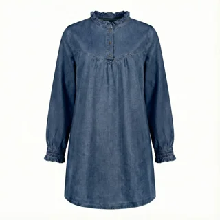 مانتو جین پاییزه یقه چین پریناز